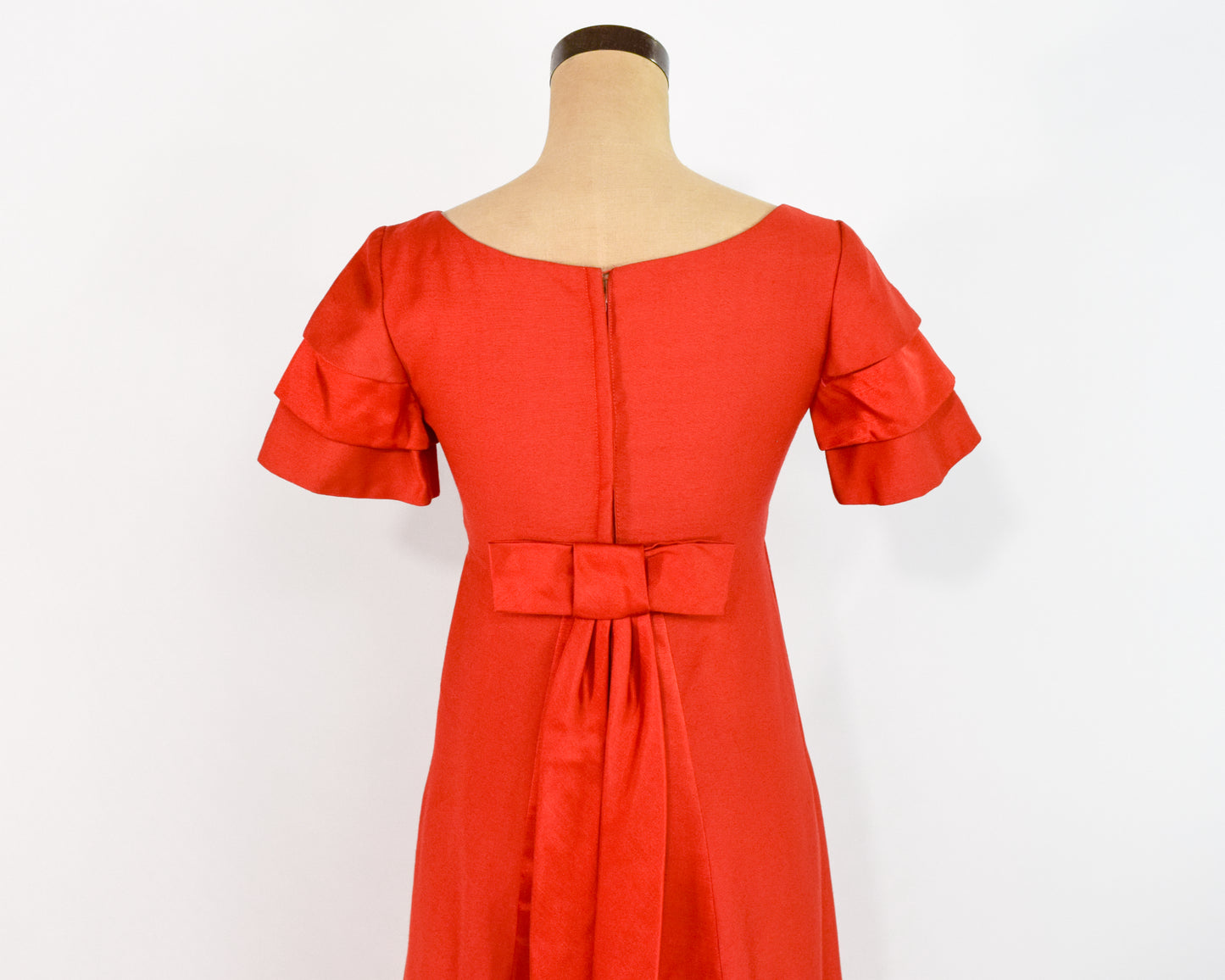 1960s Emma Domb Orange Evening Dress Small