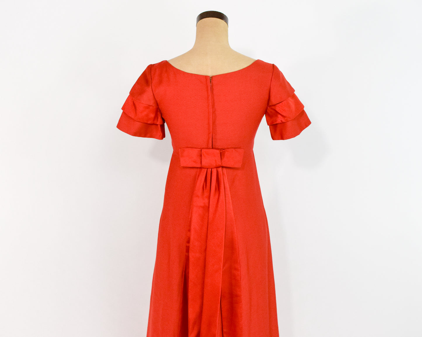 1960s Emma Domb Orange Evening Dress Small