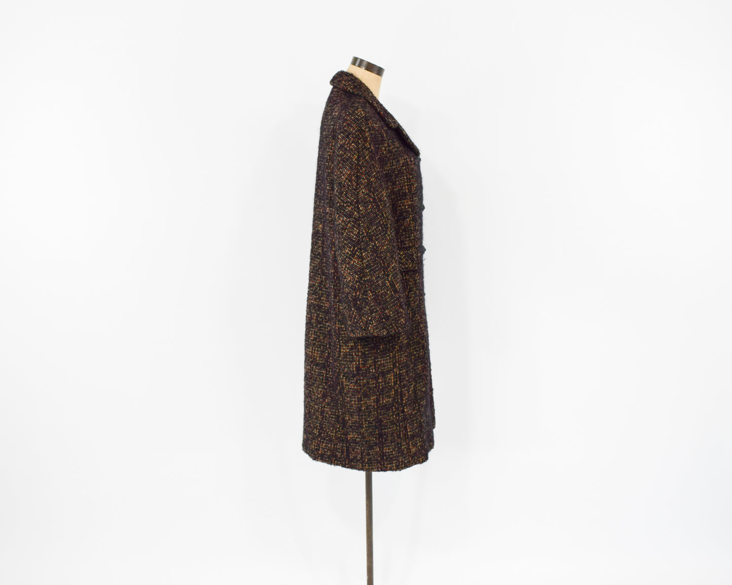 1960s Brown Wool Winter Coat Large