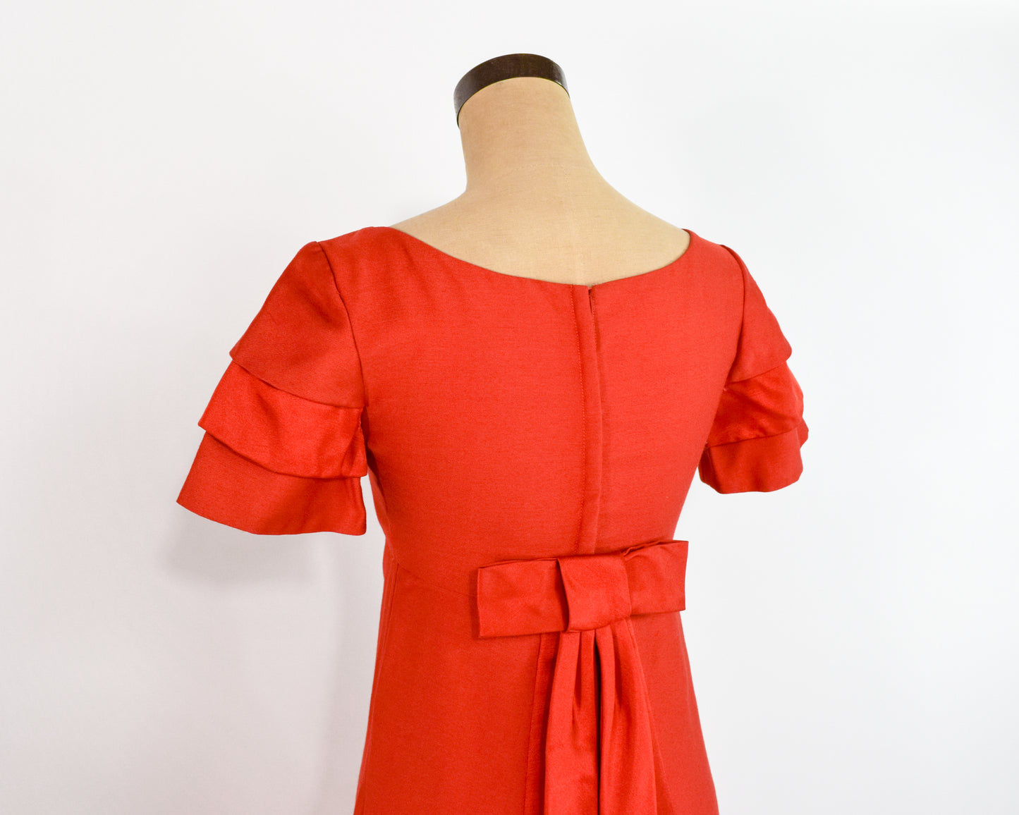 1960s Emma Domb Orange Evening Dress Small