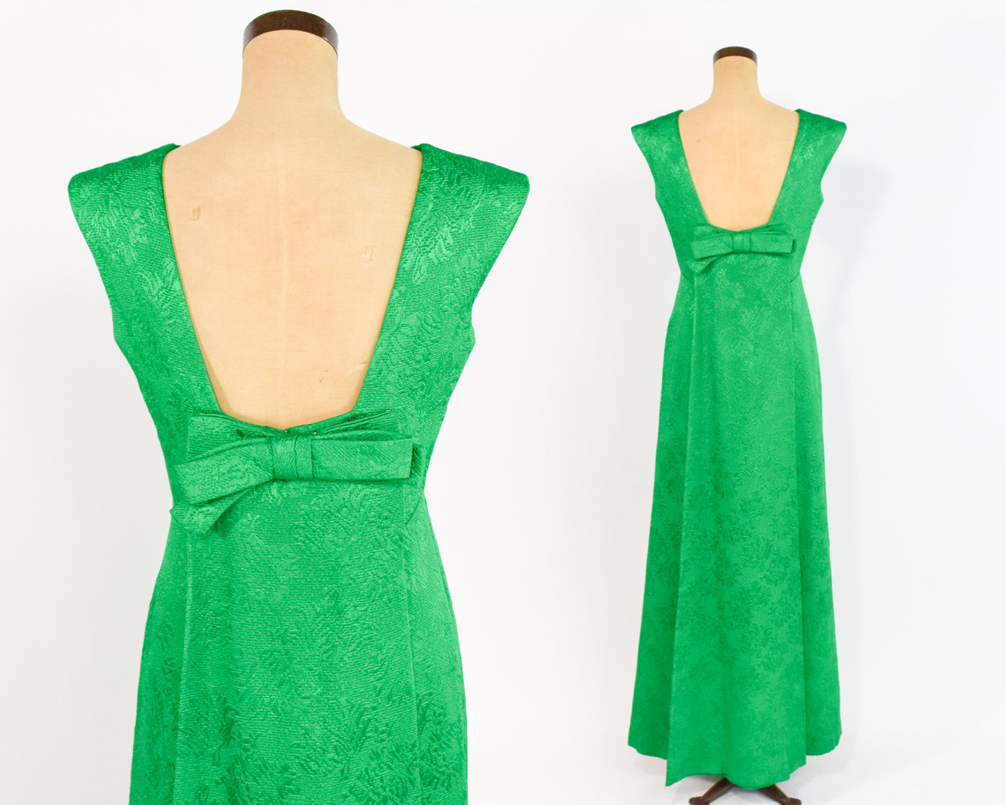 1960s Kelly Green Evening Dress, Medium