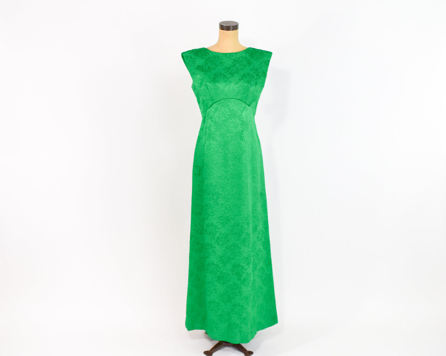 1960s Kelly Green Evening Dress, Medium