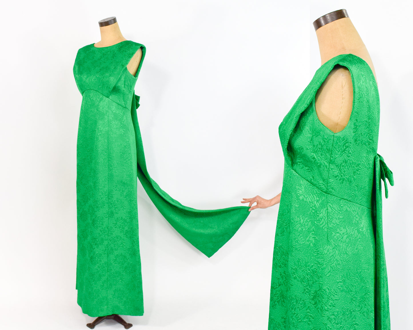 1960s Kelly Green Evening Dress, Medium