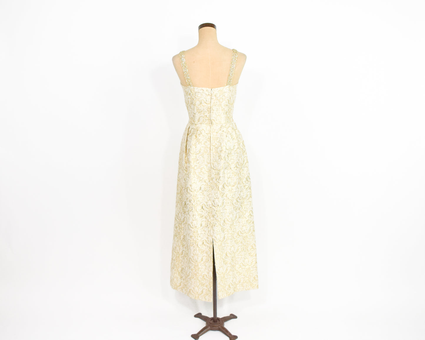 1960s Gold Evening Dress & Jacket Set Small