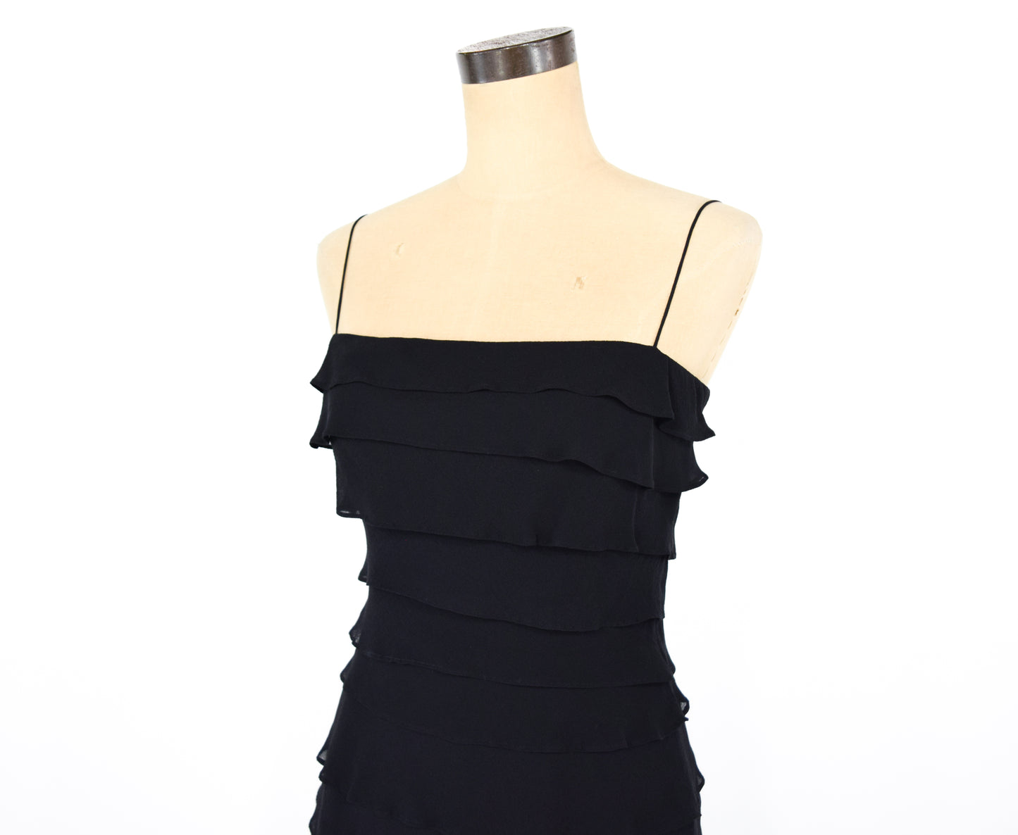 1990s Tadashi Black Silk Dress | Little Black Party Dress Small