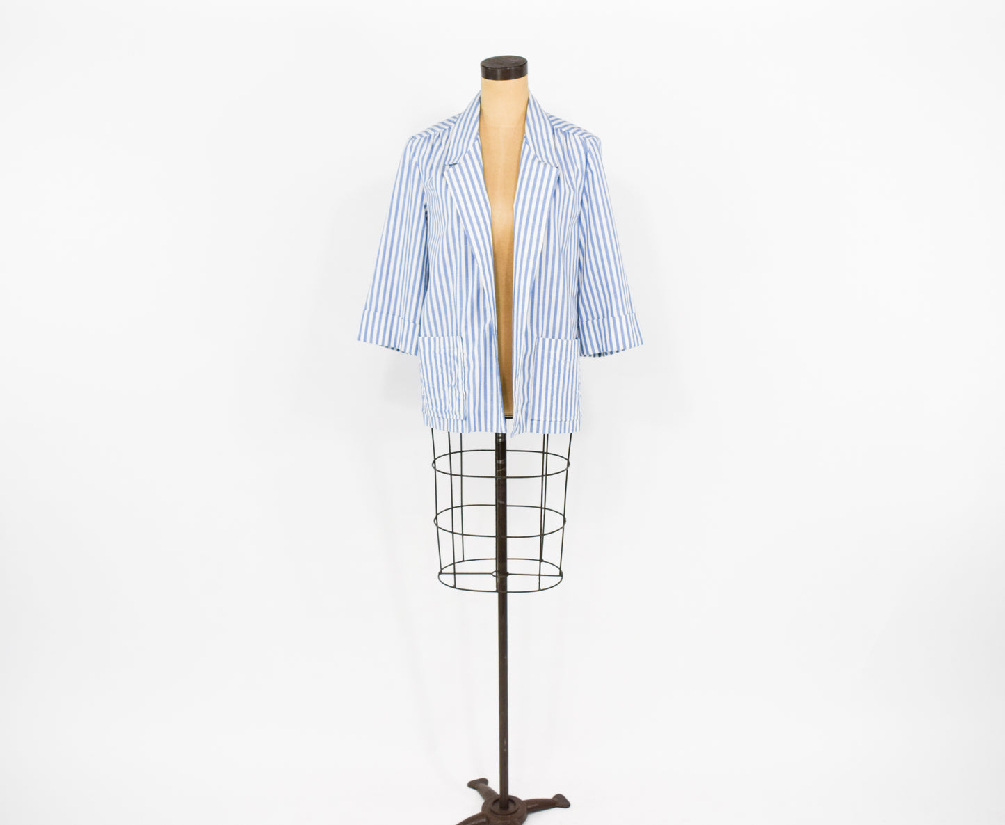 1990s Blue White Striped Jacket