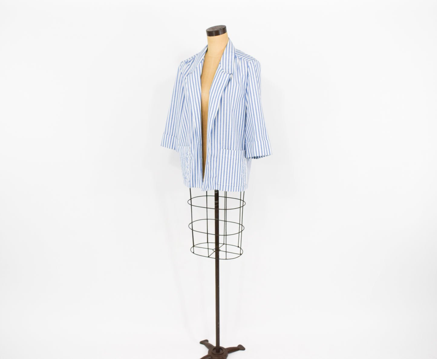 1990s Blue White Striped Jacket