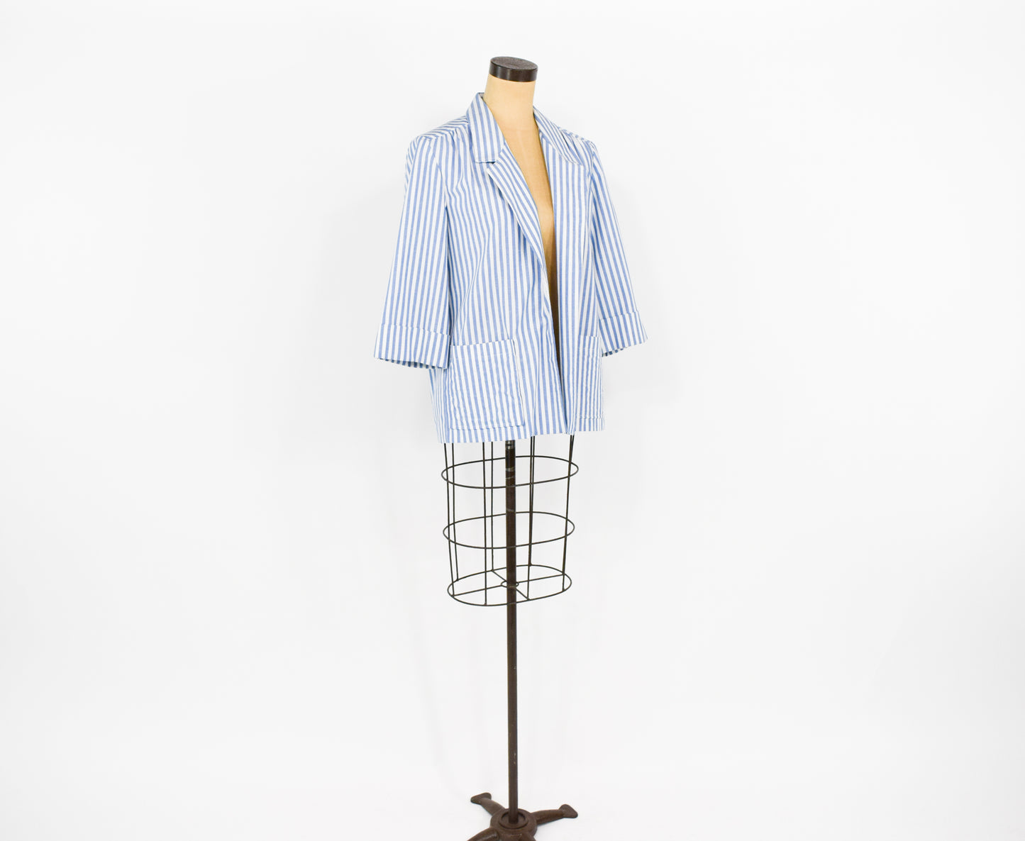 1990s Blue White Striped Jacket