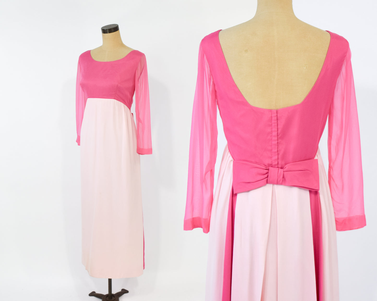 1960s Pink Evening Dress Medium