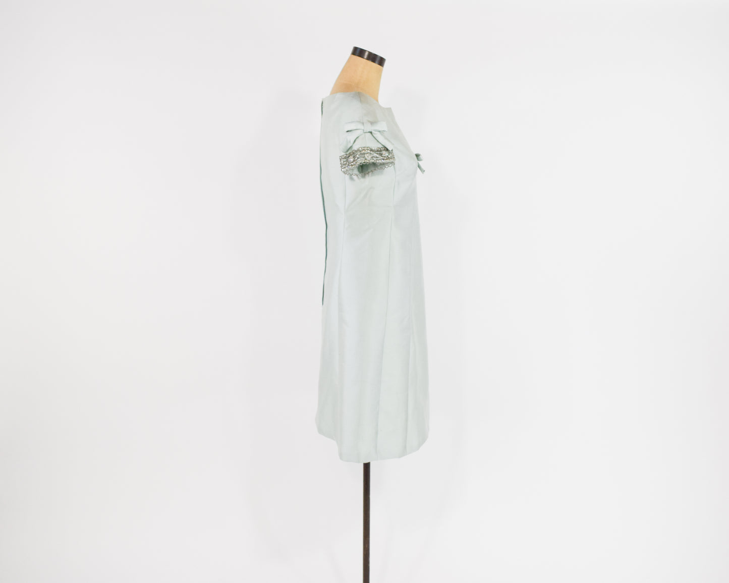 1960s Beaded Blue Silk Dress Medium