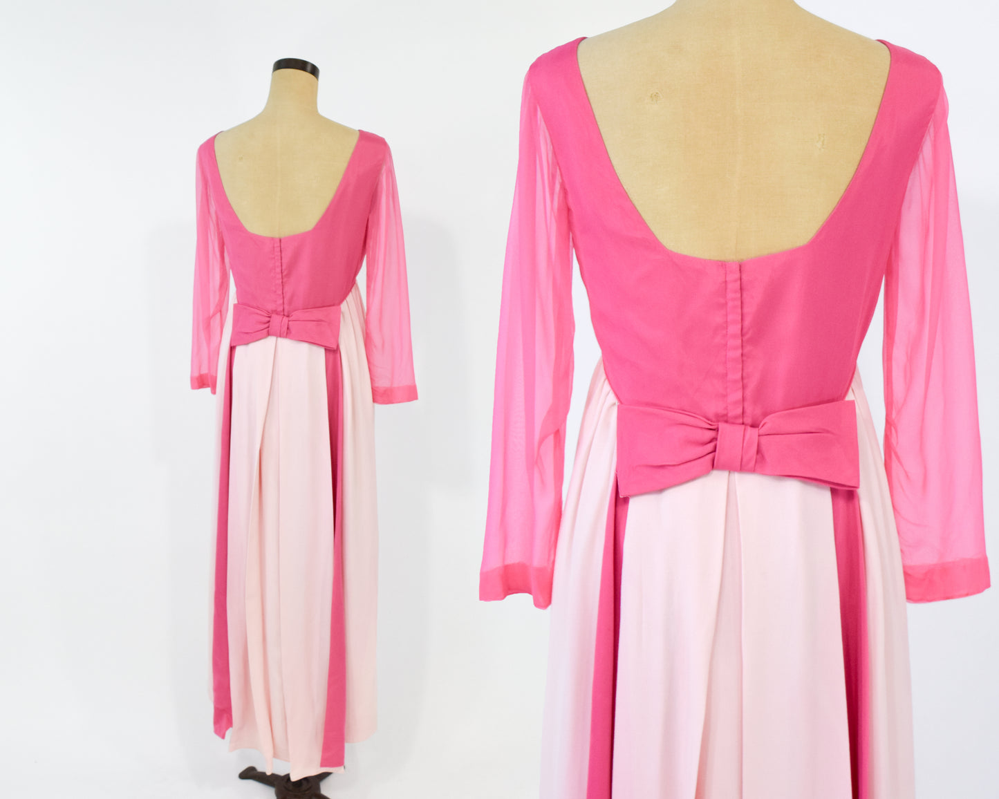 1960s Pink Evening Dress Medium