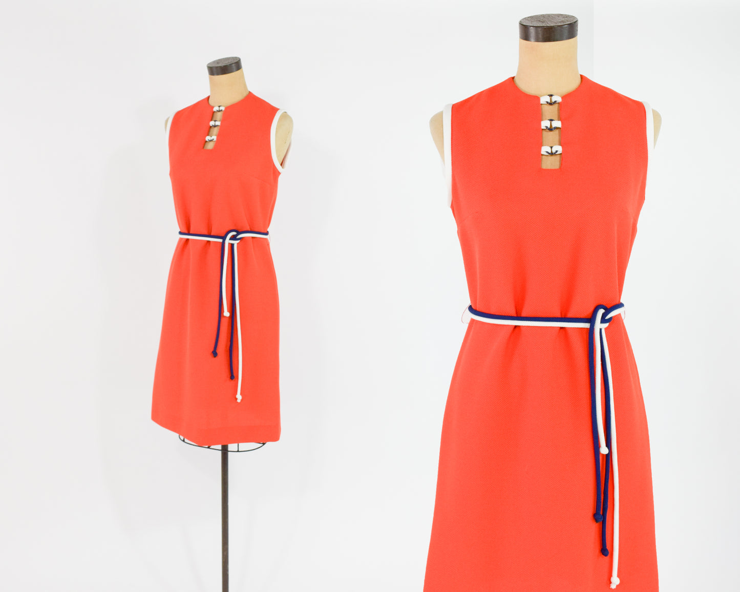 1960s Orange Shift Dress Medium