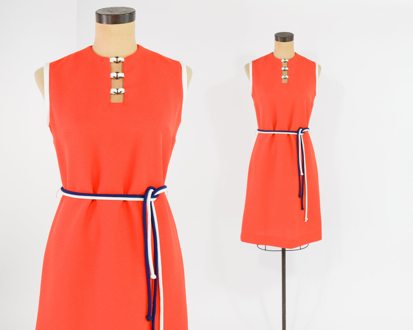 1960s Orange Shift Dress Medium