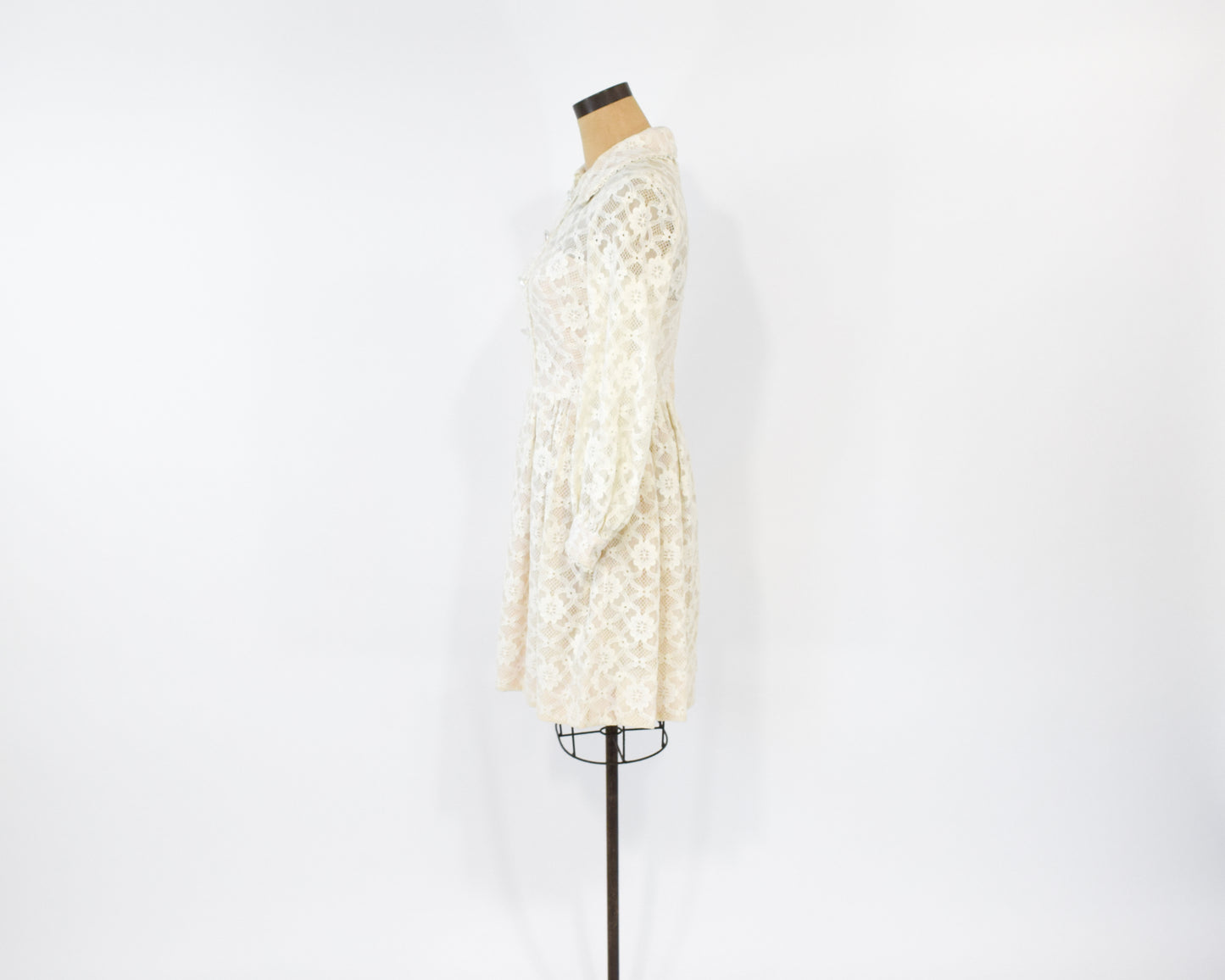 1950s White Lace Dress Small