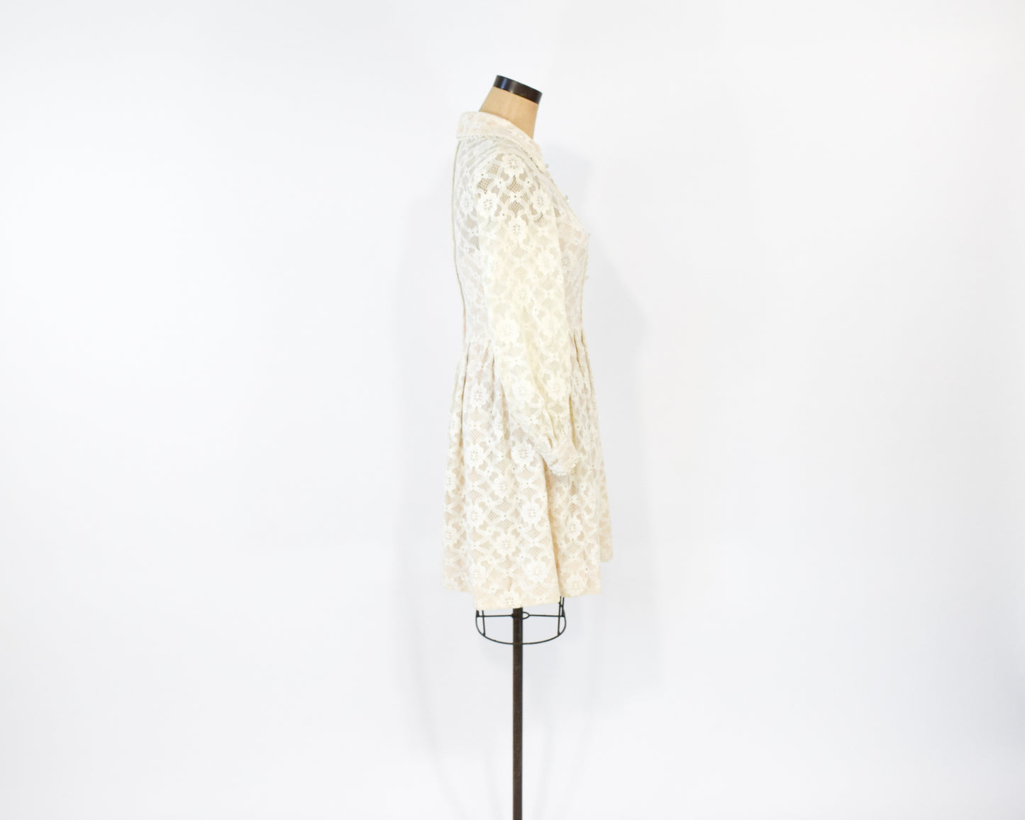 1950s White Lace Dress Small