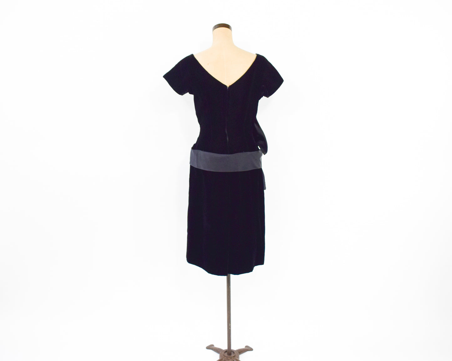 1950s Black Velvet Party Dress | Medium Cocktail Party Dress