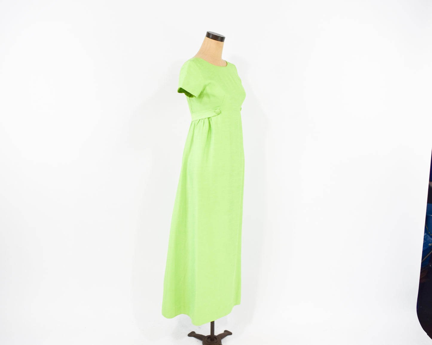 1960s Lime Green Silk Dress Small