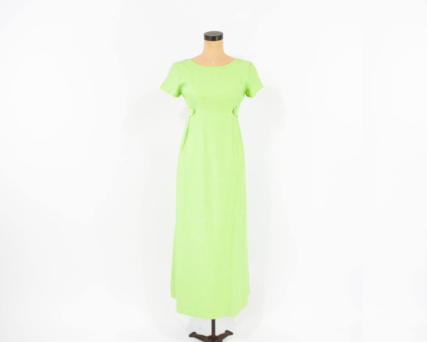 1960s Lime Green Silk Dress Small