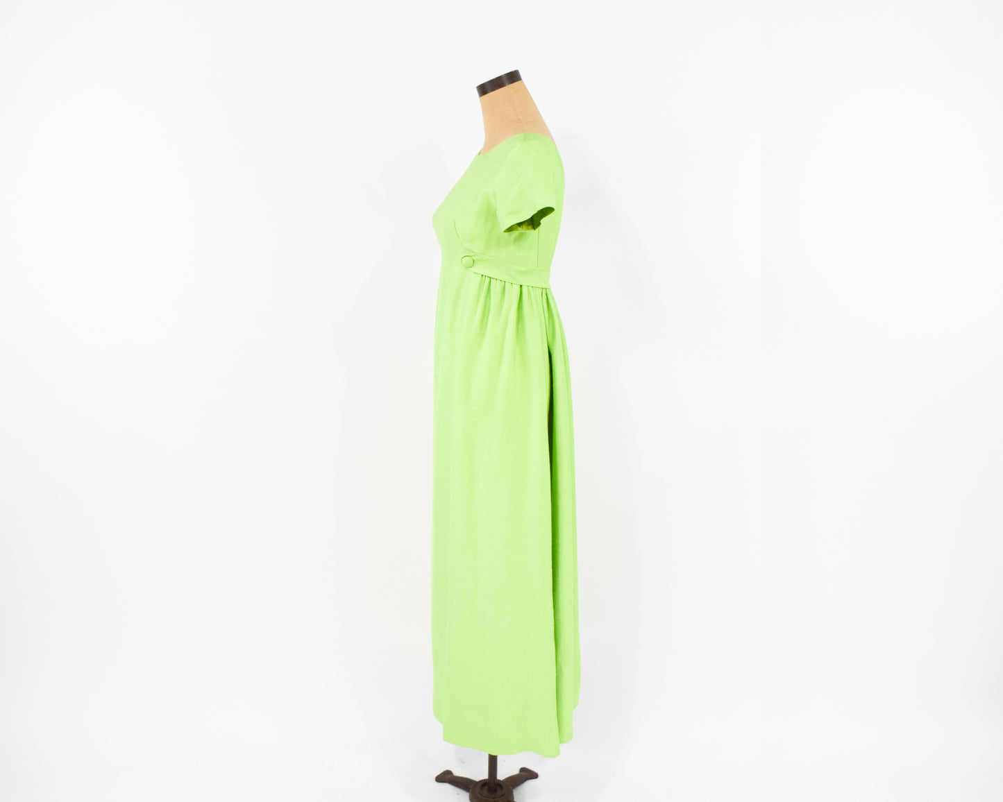 1960s Lime Green Silk Dress Small