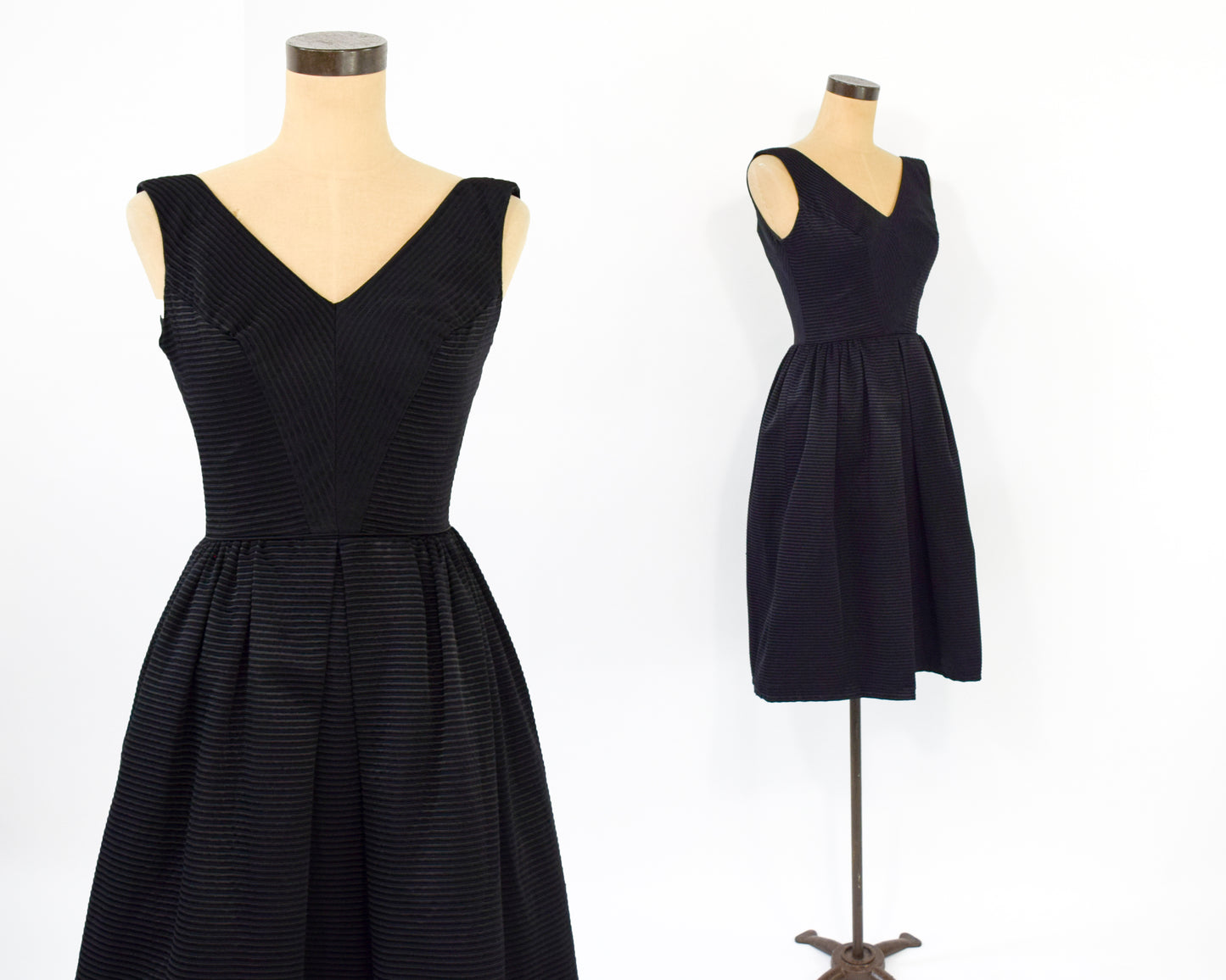 1950s Black New Look Party Dress XXS