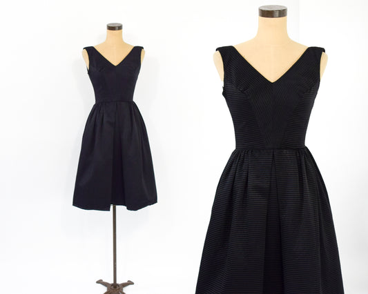 1950s Black New Look Party Dress XXS