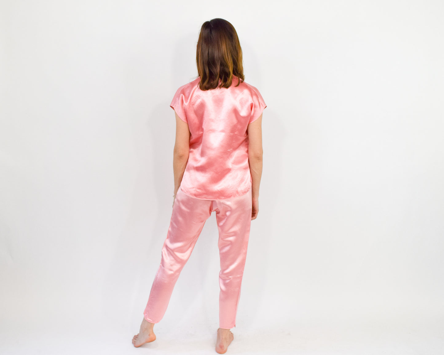 1960s Pink Pajama Pants Set Small