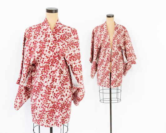 Vintage Haori Kimono Red Floral