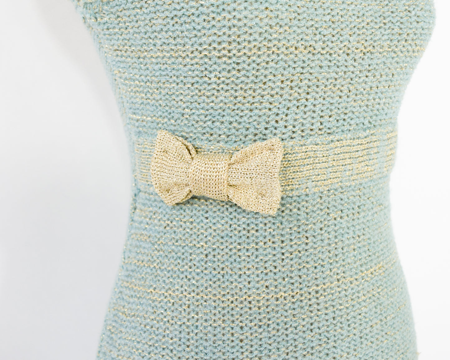 1990s Gold & Mint Knit Dress