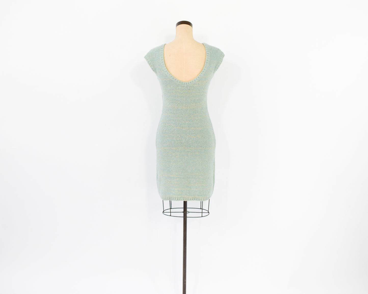 1990s Gold & Mint Knit Dress