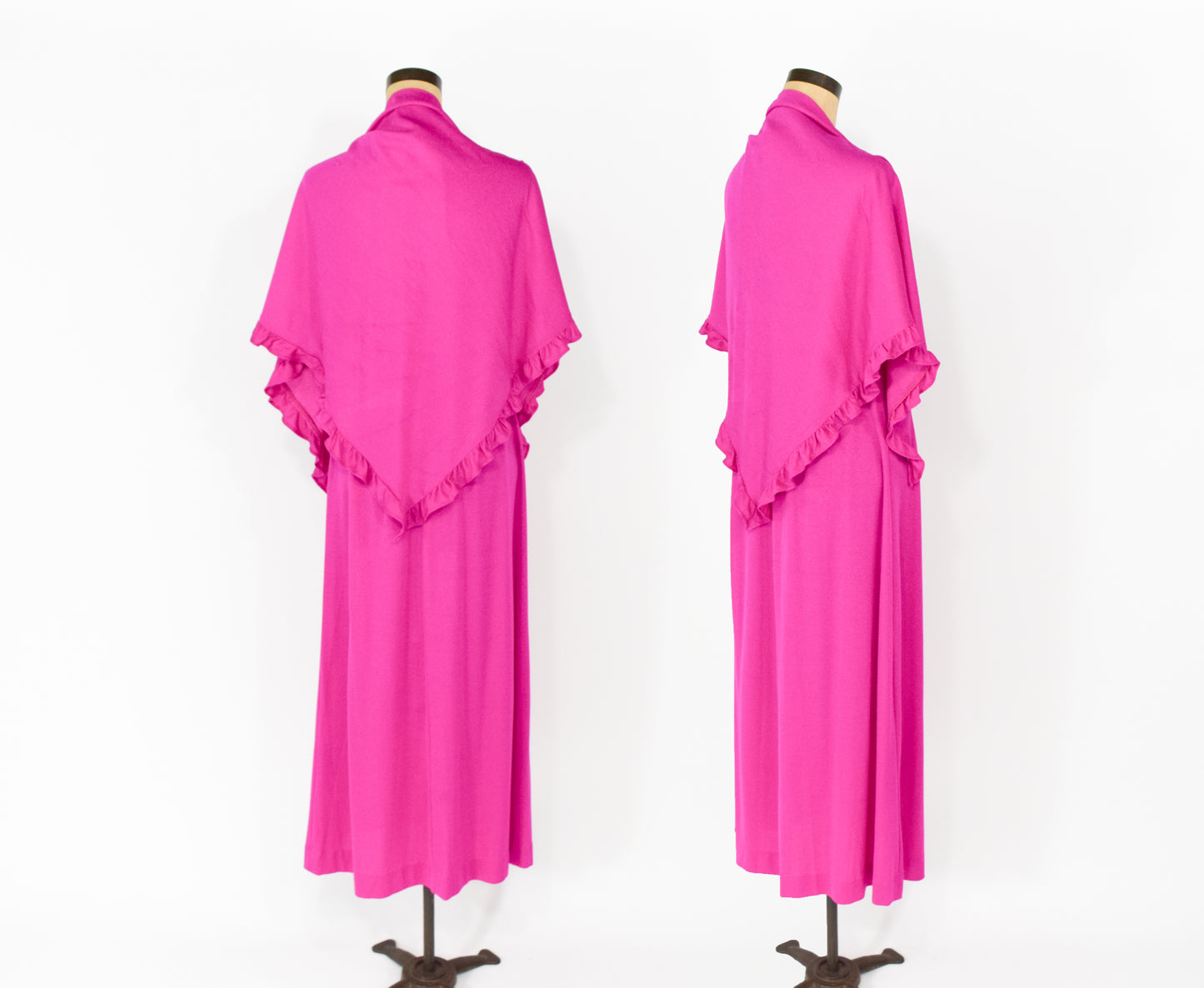 1970s Fuchsia Pink Halter Dress Small