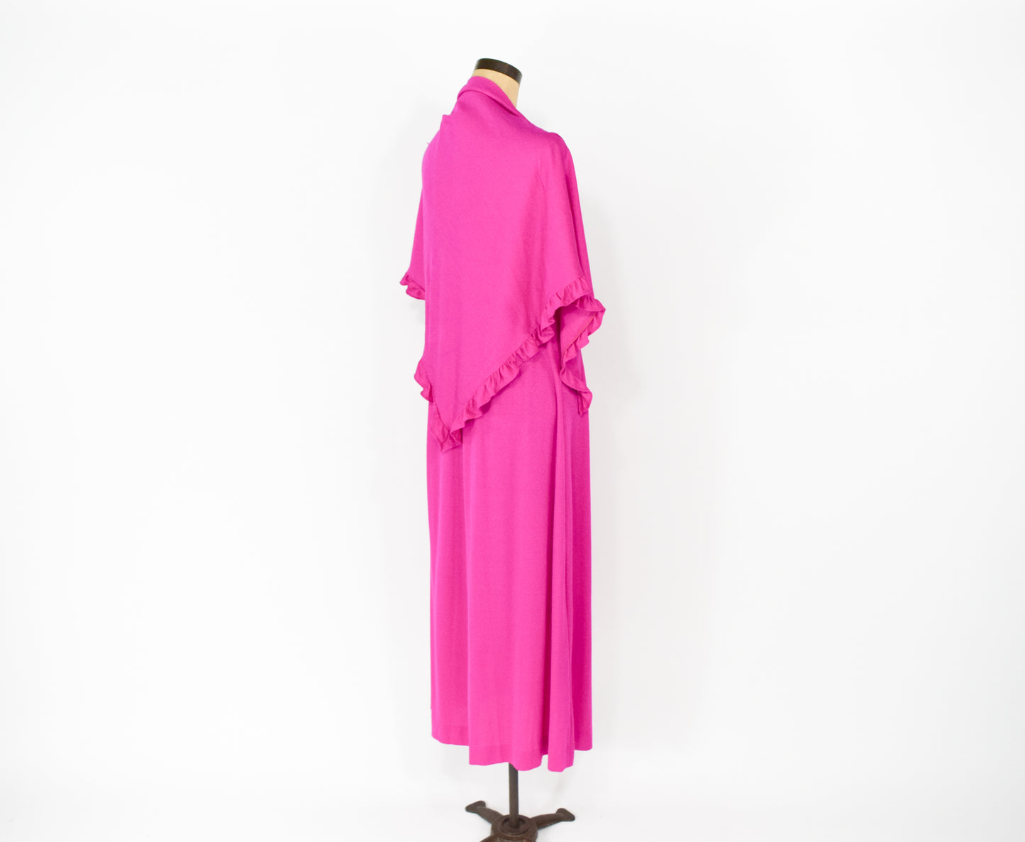1970s Fuchsia Pink Halter Dress Small