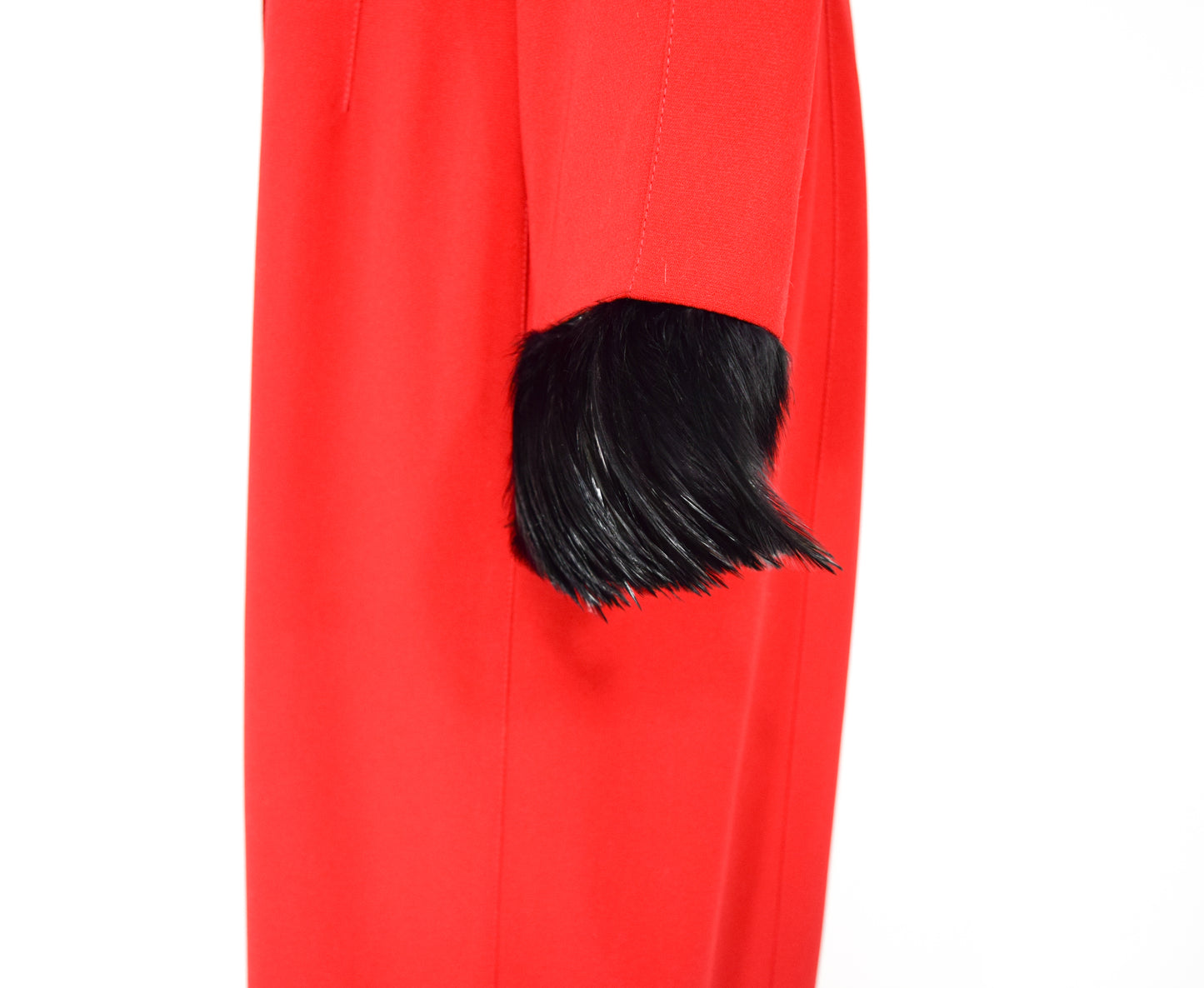 1990s Long Red Feather Coat Large