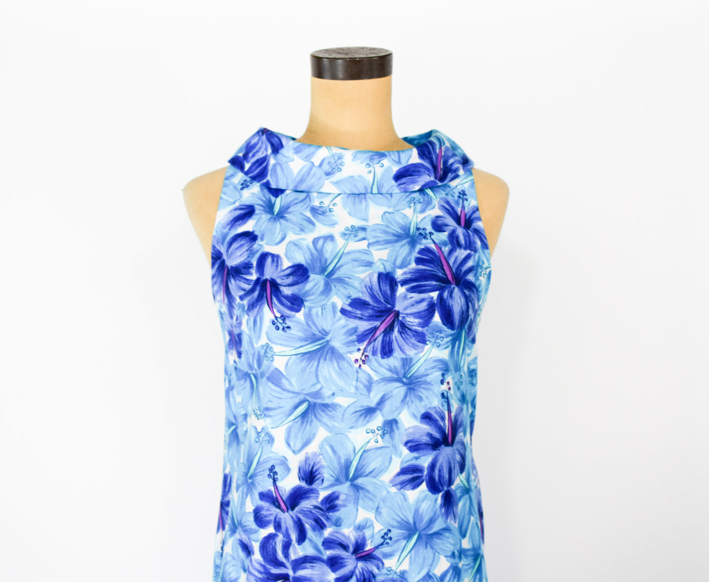 1960s Blue Hawaiian Dress Medium