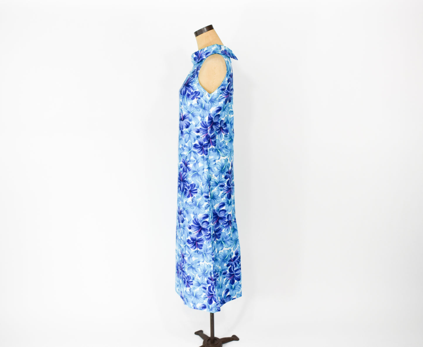 1960s Blue Hawaiian Dress Medium