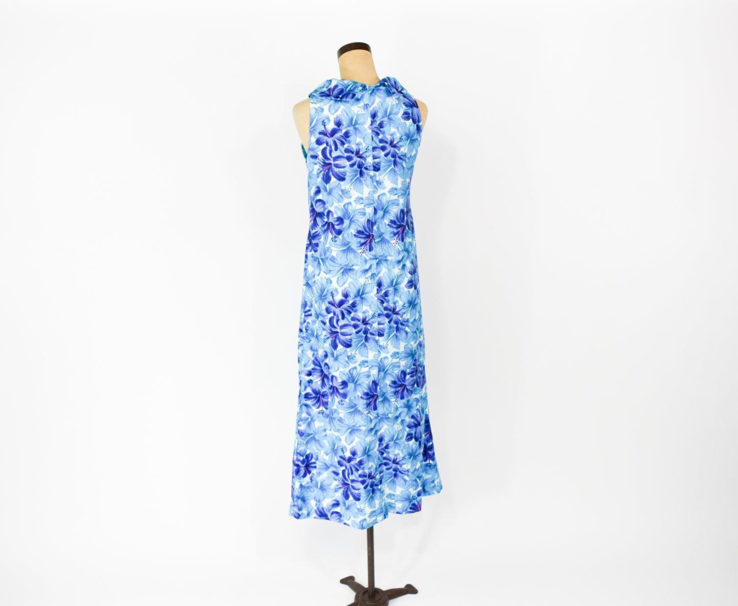 1960s Blue Hawaiian Dress Medium