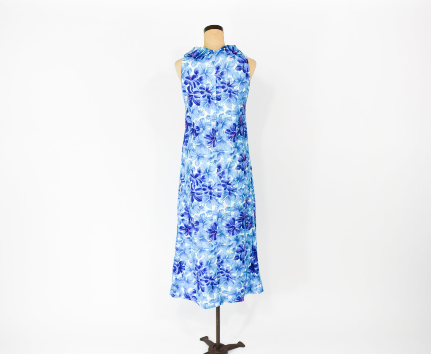 1960s Blue Hawaiian Dress Medium