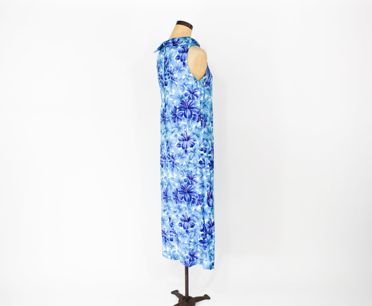 1960s Blue Hawaiian Dress Medium
