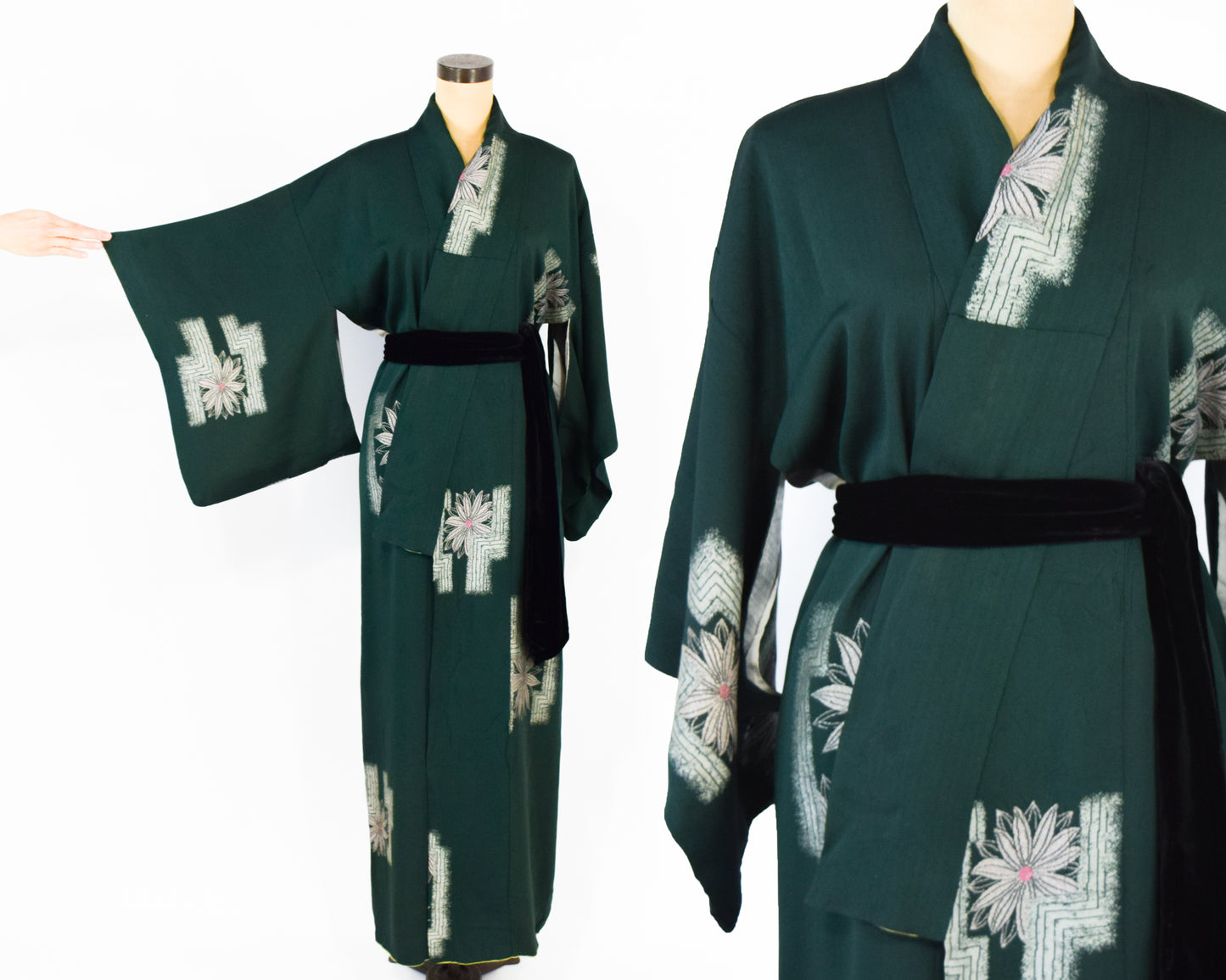 Vintage Kimono Hunter Green