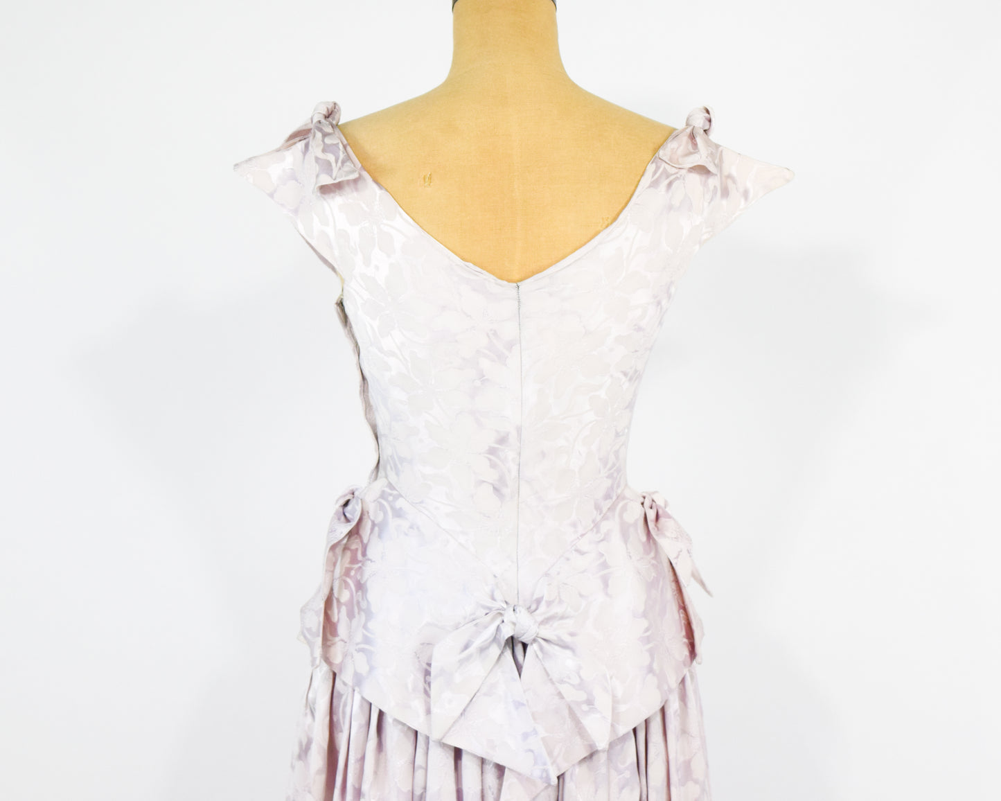 1940s Pink Satin Evening Gown Dress, Extra Small