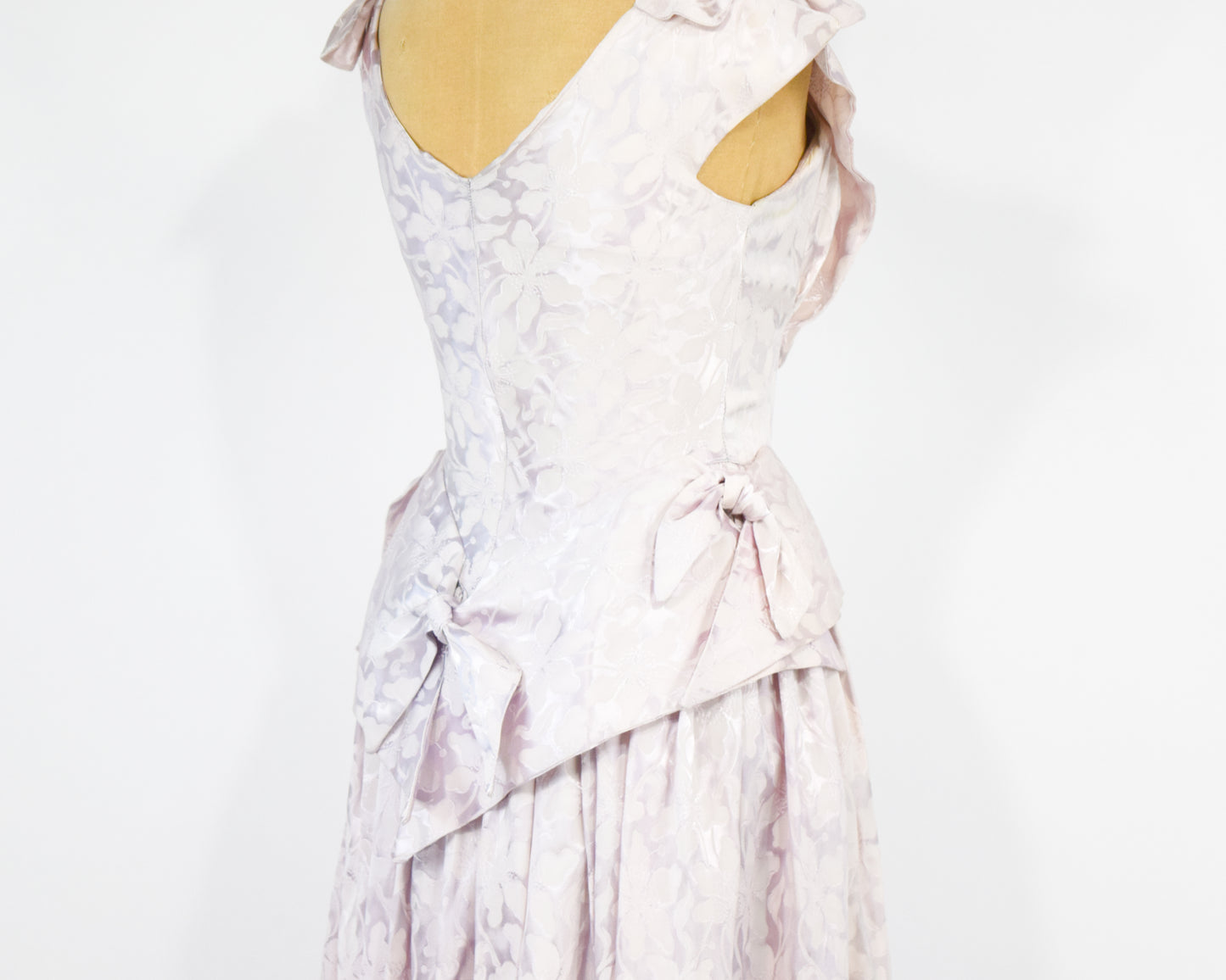 1940s Pink Satin Evening Gown Dress, Extra Small