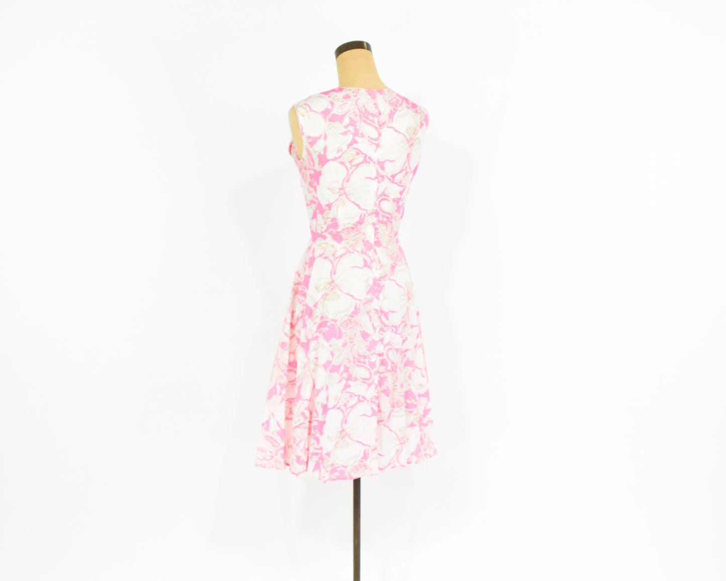 1960s Pink Print Dress Medium