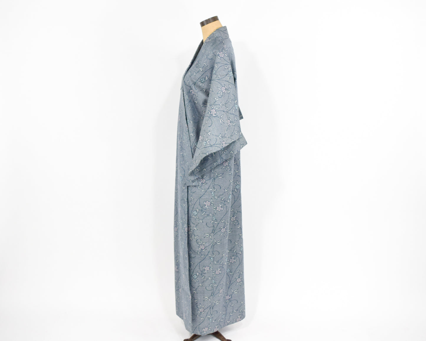 Vintage Blue & Grey Print Kimono