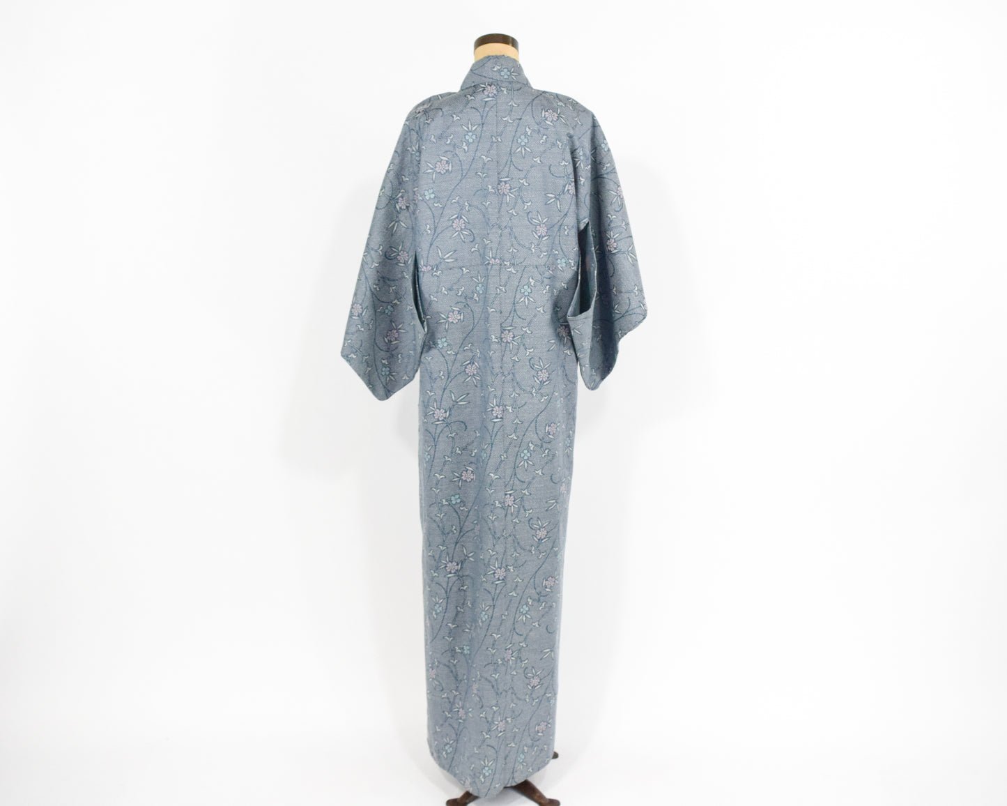 Vintage Blue & Grey Print Kimono
