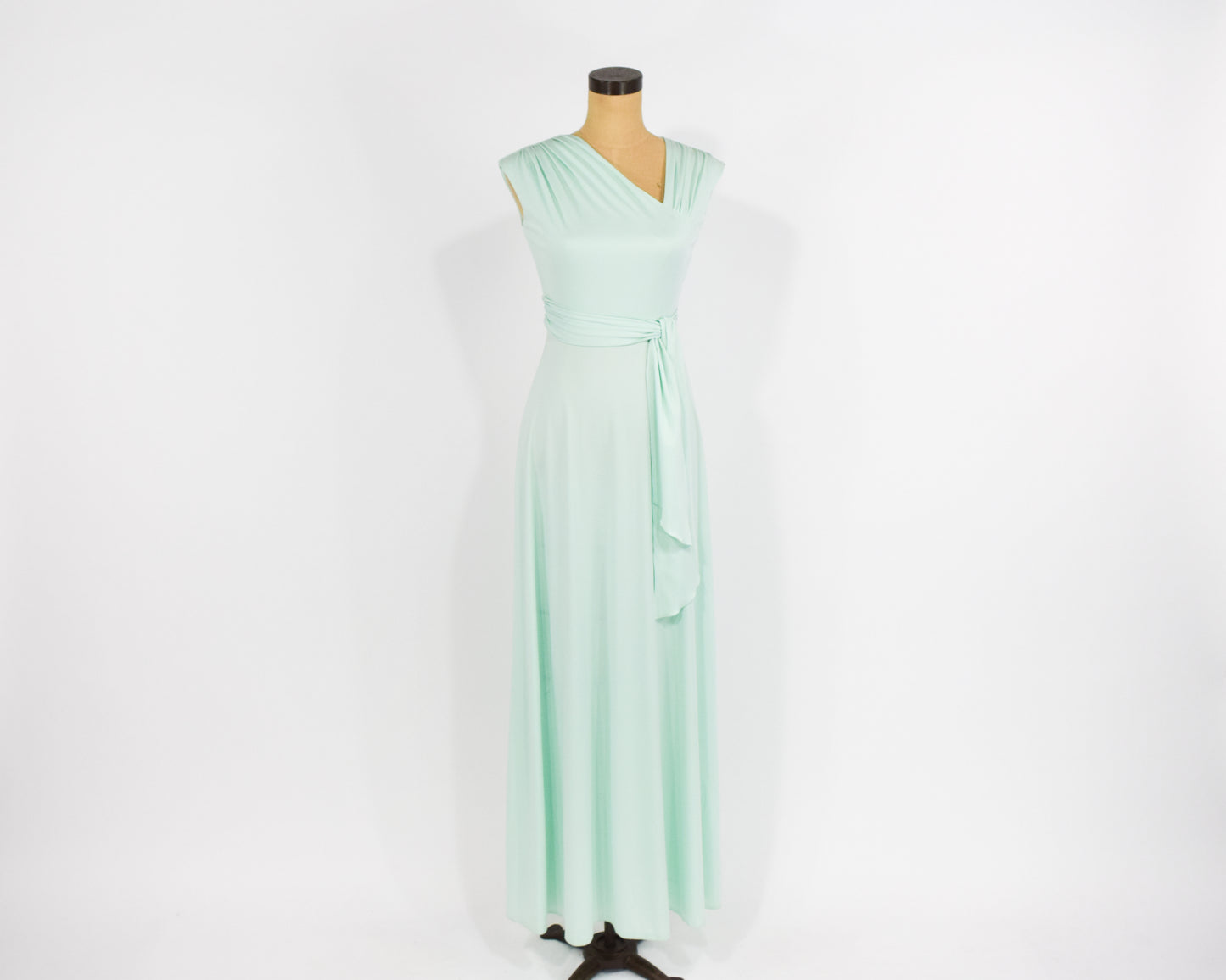 1970s Mint Green Sleeveless Maci Dress XS