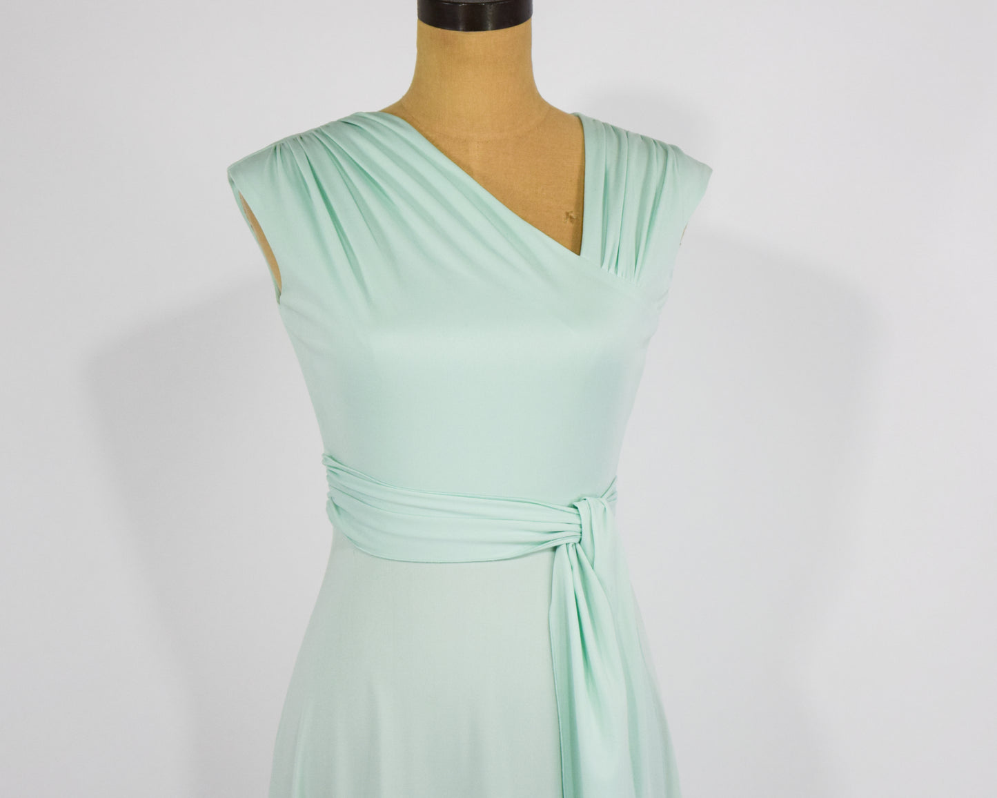1970s Mint Green Sleeveless Maci Dress XS