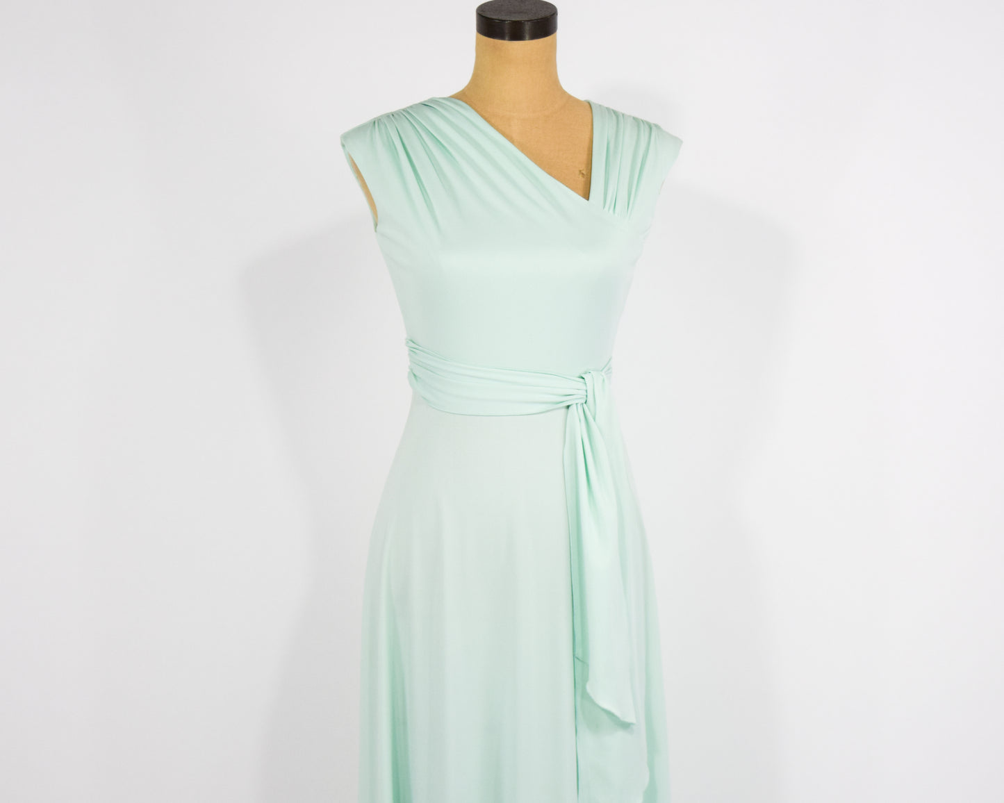 1970s Mint Green Sleeveless Maci Dress XS