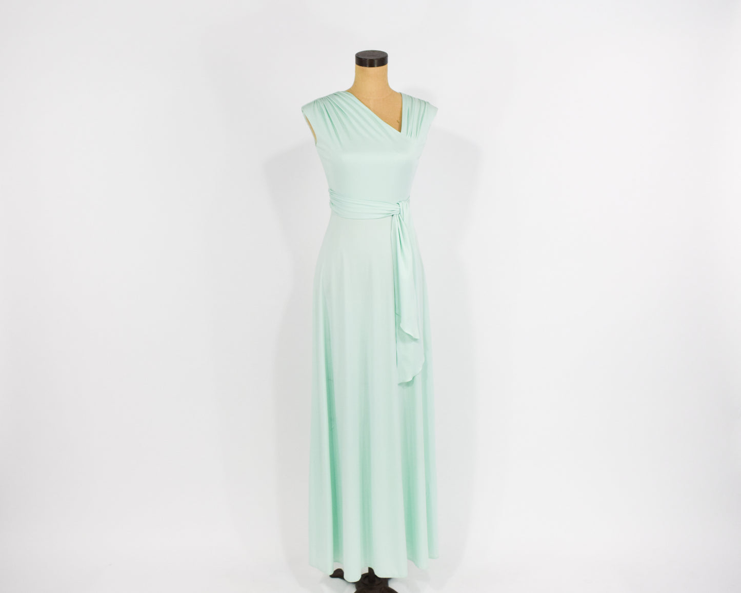 1970s Mint Green Sleeveless Maci Dress XS