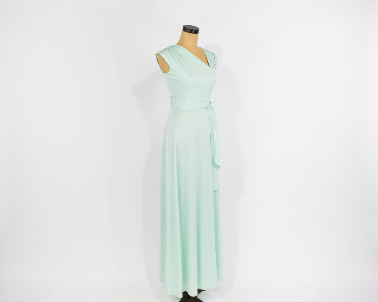 1970s Mint Green Sleeveless Maci Dress XS