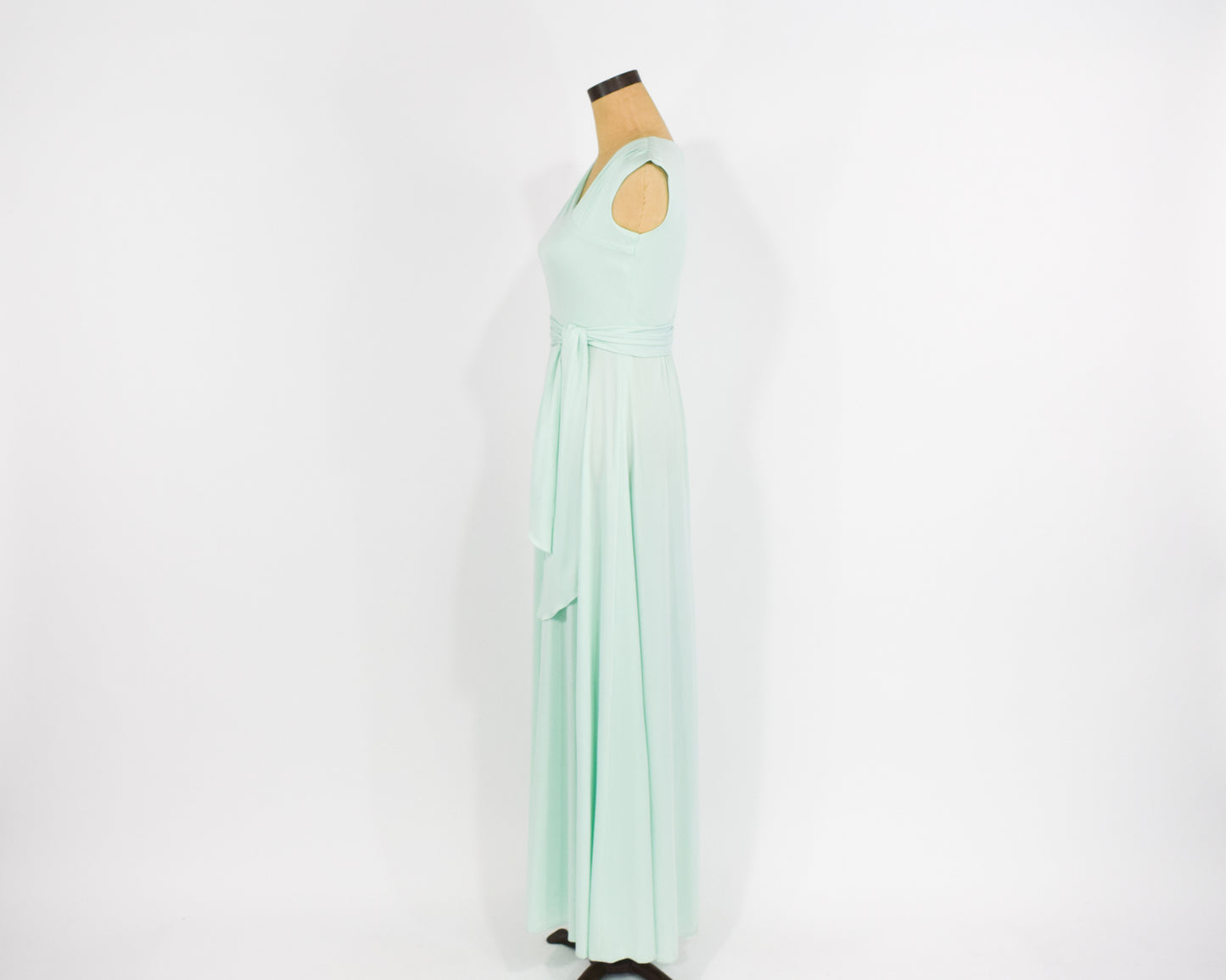 1970s Mint Green Sleeveless Maci Dress XS