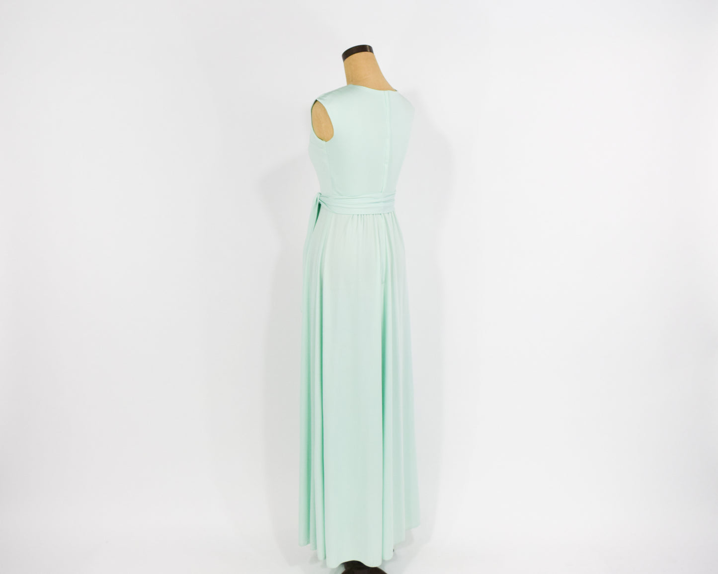 1970s Mint Green Sleeveless Maci Dress XS